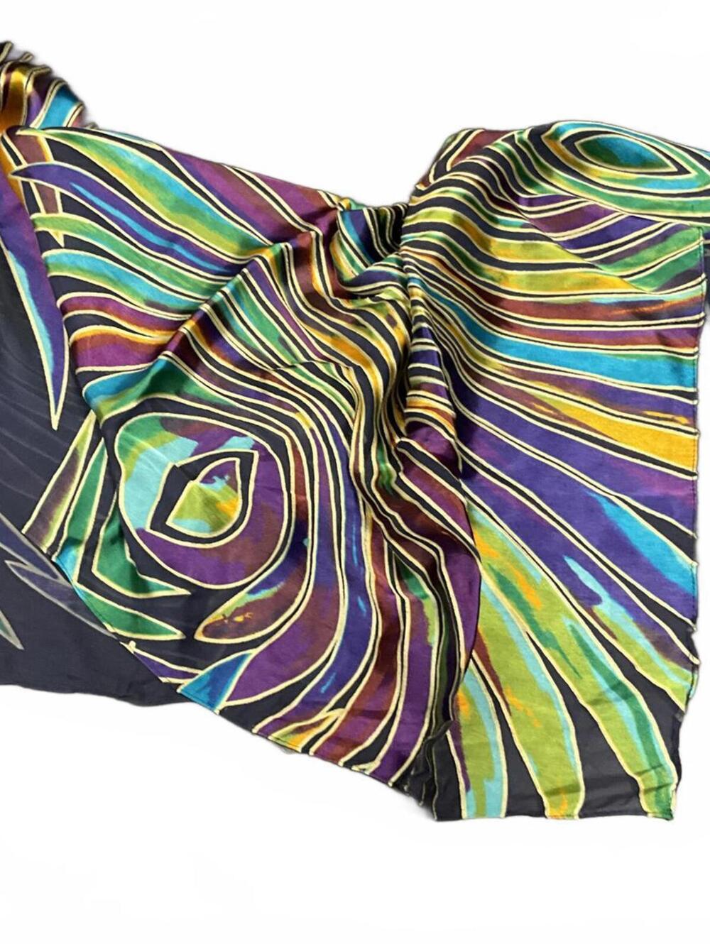 Colorful Tropical Print Silky Scarf - Picture 5 of 6